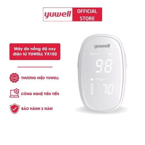 Máy đo nồng độ 0xy trong máu điện tử Yuwell YX102 - nhập khẩu chính hãng, bảo hành 24 tháng