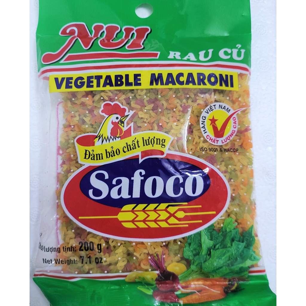 [gói 200g – CHỮ] NUI RAU CỦ NHIỀU MÀU [VN] SAFOCO Alphabet Vegetable ...
