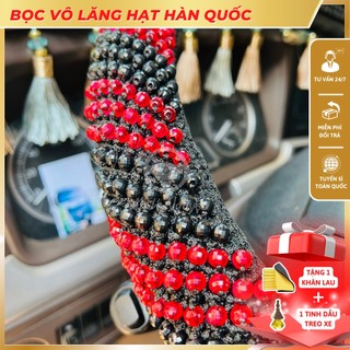 Bao tay vô lăng, bọc tay nắm xe ô tô, xe tải bằng Hạt cườm Hàn quốc chống mồ hôi tay