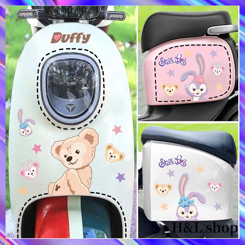 Hl sticker Dán Trang Trí Xe Máy / Xe Hơi Chống Trầy Xước Họa Tiết Hoạt Hình Dễ Thương