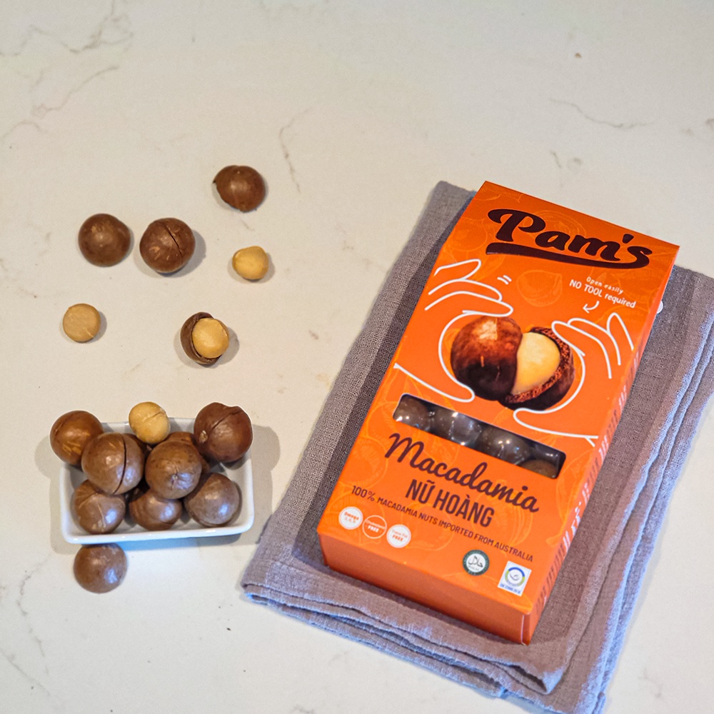 Hạt Macca Cao Cấp Size Jumbo Pams 250g/hộp, Macca Úc Tách Tay Đơn Giản