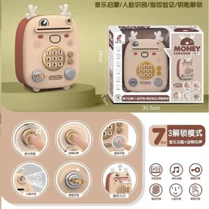 KÉT SẮT MINI hình thú, Phát Nhạc Có Khoá An Toàn Cho Bé