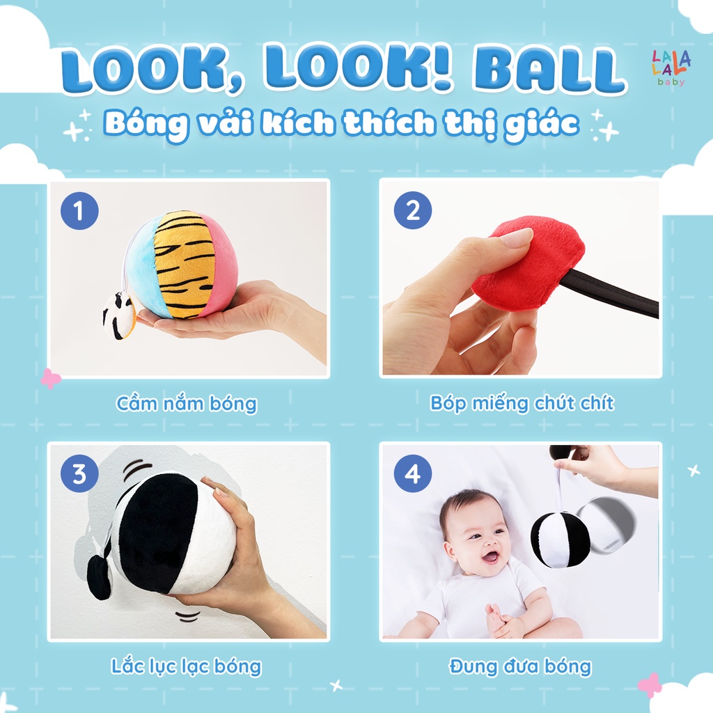 Bóng vải cho bé đồ chơi cho bé  Lalala baby đồ chơi bóng vải xúc xắc kích thích thị giác