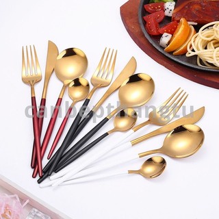 Thìa inox nĩa inox cao cấp mạ vàng nhiều màu sắc sang trọng bền bỉ dày dặn MNI02