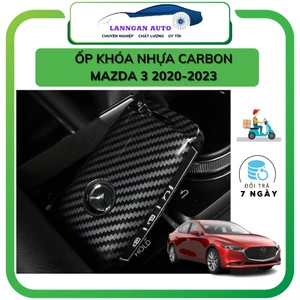 Ốp chìa khóa ô tô Mazda 3 2020, vân carbon cao cấp