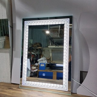 Gương Led Cảm Ứng Chữ Nhật Treo Tường Hoa Văn,Gương phòng tắm,Treo bàn trang điểm CN-PMHV-12