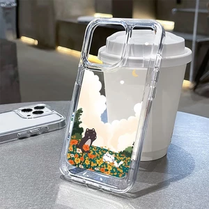 Ốp iphone Hai Chú Mèo Trong Suốt Chống Sốc lưng cứng Cho IPhone 14 12 13 11 Pro Max 6 6S 7 8 Plus X XS XR sd1063