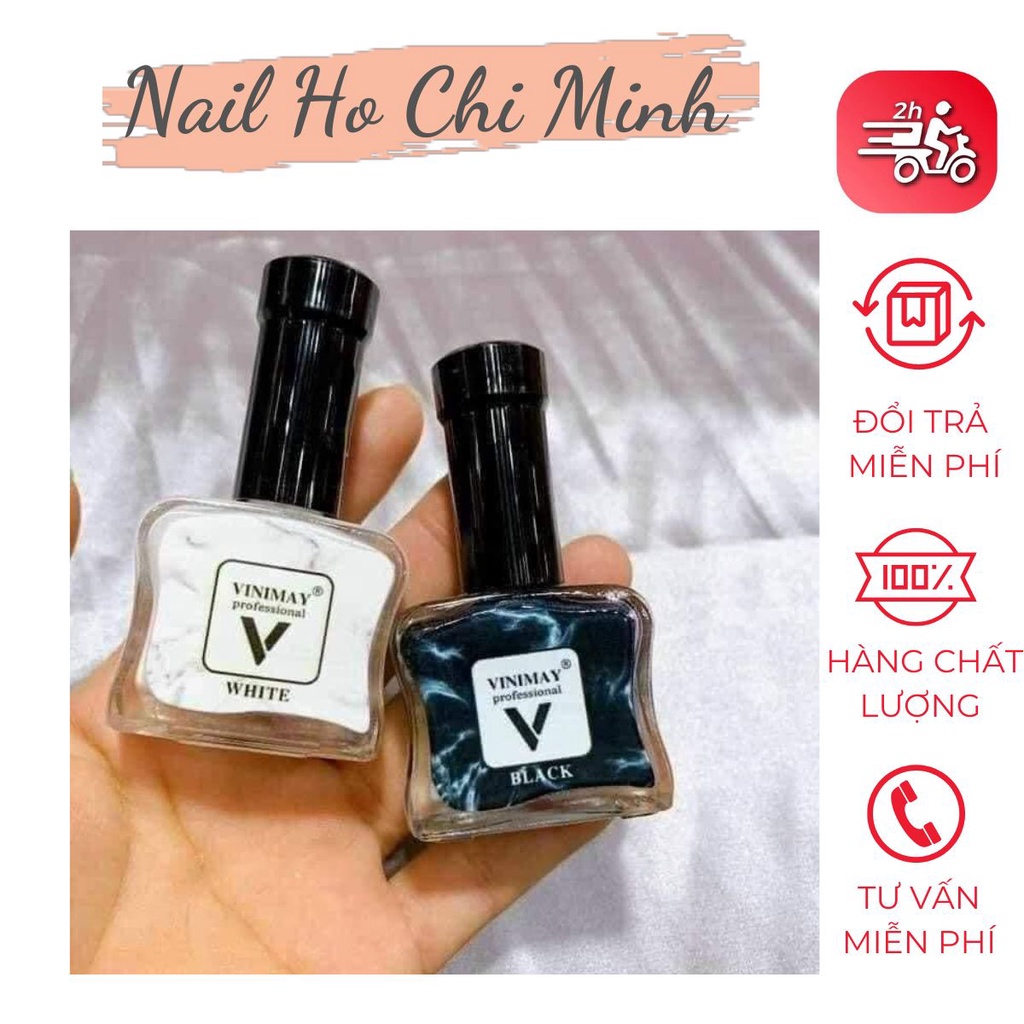 [CHÍNH HÃNG] Loang cồn đen, trắng Vinimay chính hãng - loang cồn trang trí móng tay nghệ thuật 15ml (lẻ 1 chai)