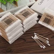 💖 SALE 💖 Bán sỉ 10 Vỉ Gói Tăm Bông Ngoáy Tai 2 Đầu Que Gỗ [1 GÓI = 100 Cái Lẻ)