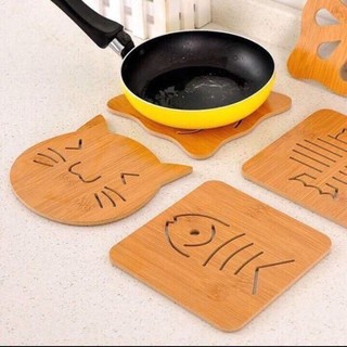 Miếng lót gỗ cách nhiệt bàn ăn, nhà bếp, tấm lót xoong nồi