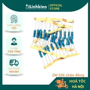 Điện trở 33K 2W chân đường 1% túi 20 con chất lượng cao
