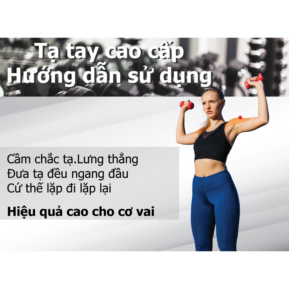 Ảnh BG Cặp tạ tay (2 cái)1KG RED cao cấp lõi thép đặc, bọc cao su nhám Thái Lan 4