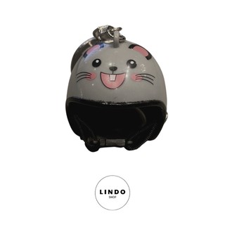 Móc Khóa Mũ Bảo Hiểm Dễ Thương LINDO, quà tặng đáng yêu, Móc Khóa Treo Balo, Cặp