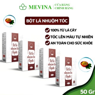 [Combo 4 Hộp] Thuốc Nhuộm Tóc Nâu Đỏ Ogatic 50g, Bột Lá Phủ Bạc Tự Nhiên,  Thảo Dược, Không Hoá Chất