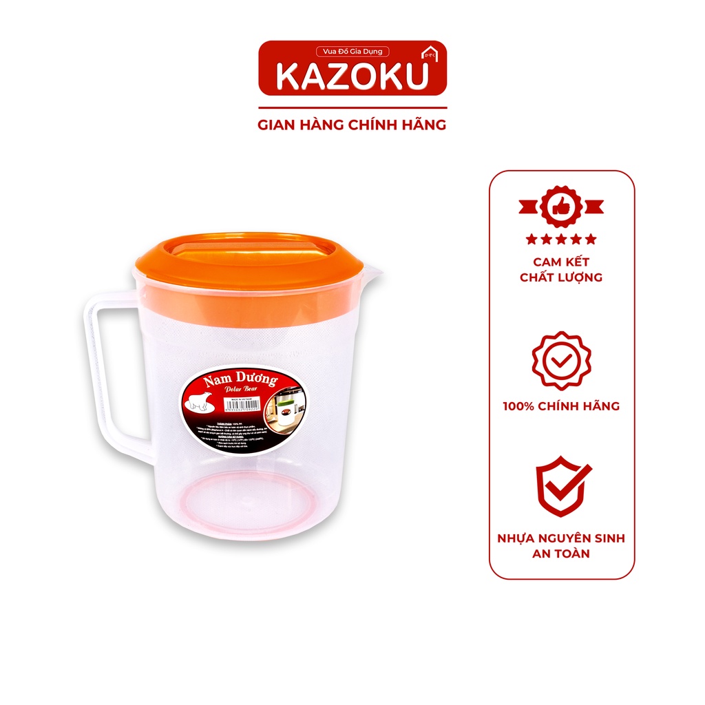 Ca đựng nước, Ca nhựa, Ca nước cao cấp, Ca uống nước trong suốt 1 Lít/ 1.5 Lít/ 2 Lít/ 2.5 Lít  [CN]