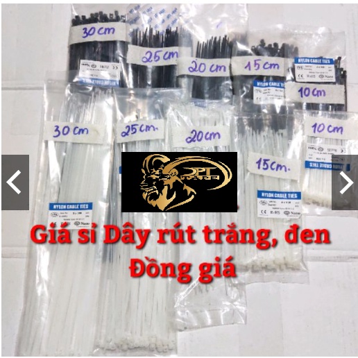 Dây rút trắng đen 10cm,15cm,20cm,25cm,30cm dùng rút vật dụng ở nhà ...