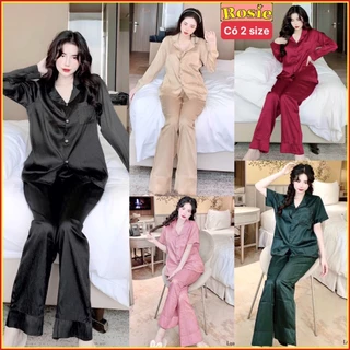 [ CÓ 2 SIZE ] Bộ ngủ lụa xước nhiều màu đơn giản siêu xinh mềm mịn