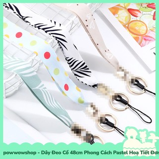 [Sẵn VN - Hỏa Tốc] Dây Đeo Vào Cổ 48cm Phong Cách Pastel Hoạt Tiết Đơn Giản Buộc Điện Thoại Hoặc Bảng Thẻ