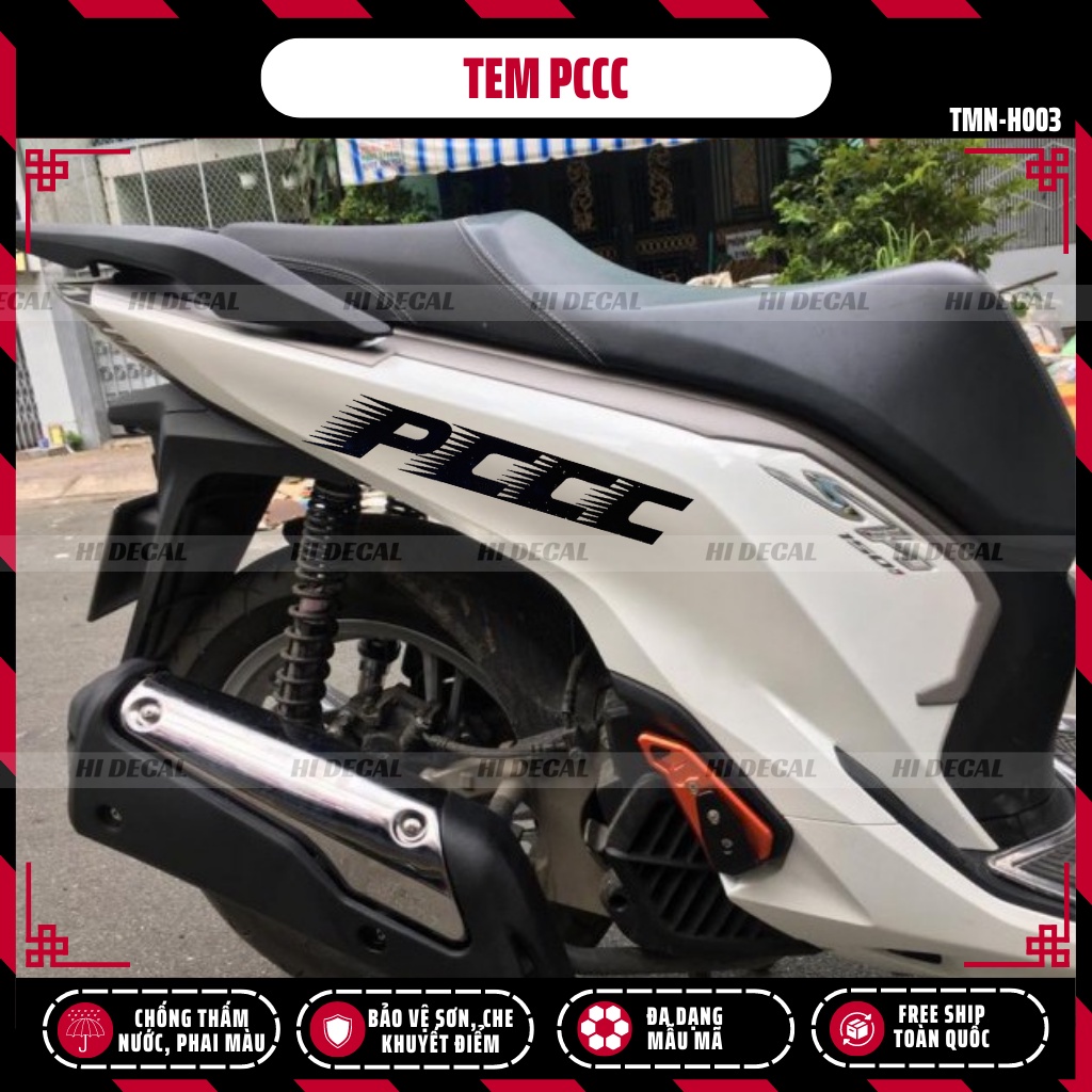 [1 chiếc] Tem PCCC Phản Quang dán xe cho mọi dòng xe | TMN-H003 | Decal cao cấp chống nước, chống phai màu