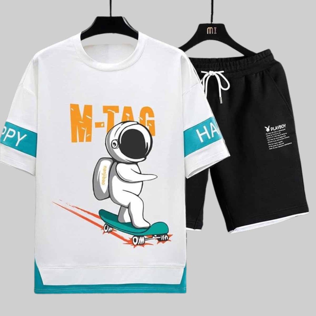 đồ bộ nam nữ Thể Thao Mùa Hè Áo thun cổ tròn quần short thun ngắn thoải mái Trẻ Trung Năng Động M-TAG L1