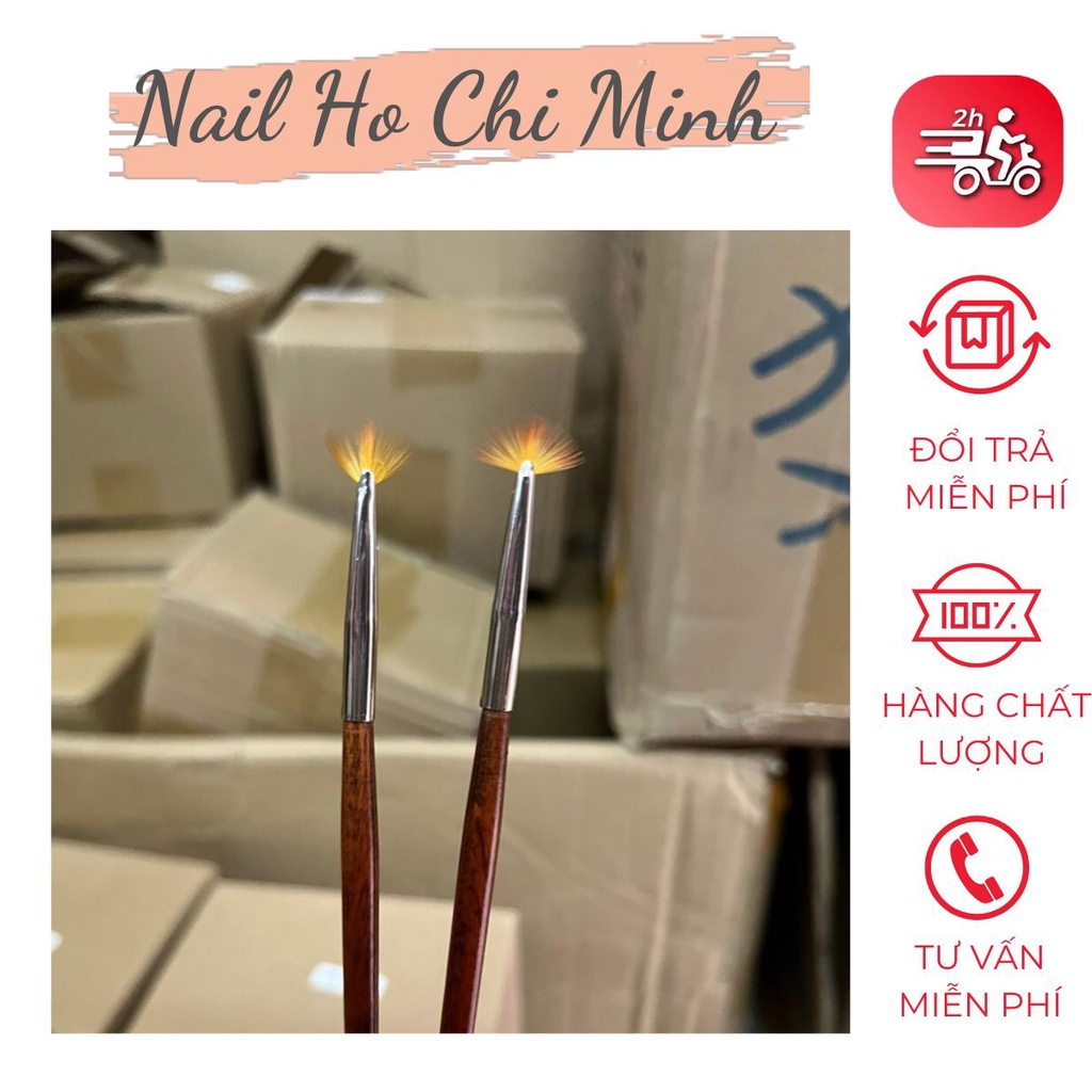 [HCM]Cọ quạt vẽ móng nail - cọ rắc nhũ trang trí móng chuyên dụng