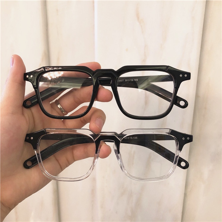 Kính cận thời trang nam nữ mắt kính không độ chống ánh sáng xanh gọng vuông phong cách Hàn Quốc đẹp HANASO 058