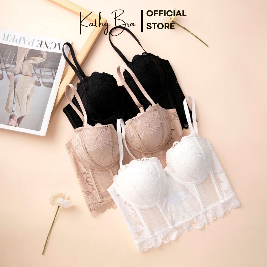 A86{LOẠI 1] Áo Bra Ren Bralette KATHY BRA Dáng Corset Cao Cấp Có Gọng Mút Vừa Chống Cuộn Nâng Ngực Mix Đồ Siêu Xinh | BigBuy360 - bigbuy360.vn
