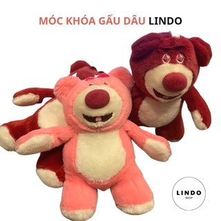 [Qùa tặng xinh xắn] Móc Khóa Gấu Dâu LINDO,  Móc Khóa Dễ Thương, Treo Balo, Cặp, Quà Tặng Đáng Yêu
