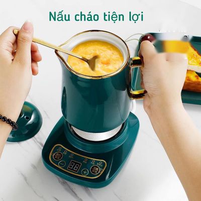 Cốc Chưng Yến Venko VK-CH568 500ml 600ml 800ml Thố Chưng Yến Cốc Hầm Điện Đa Năng Bằng Sứ Màu Xanh Đế Điện Tiếng Việt