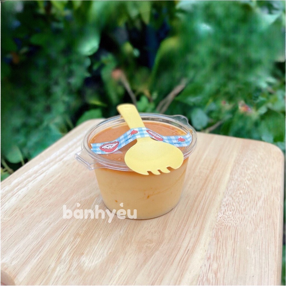 Hủ nhựa tròn trong suốt đựng bánh panna cotta, đựng sốt