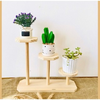 Kệ gỗ 3 tầng decor cây cảnh, chậu hoa
