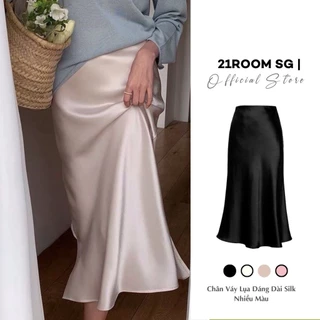 Chân Váy Midi Lụa Đuôi Cá Dáng Dài Nhiều Màu Phong Cách Hàn Quốc, Đi Chơi, Công Sở 21room.sg