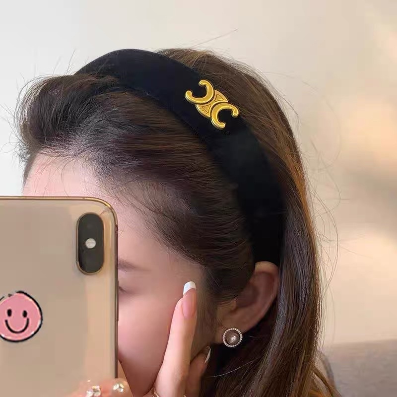 Cài tóc màu đen chữ X hottrend style hàn quốc, bờm nhung chữ X