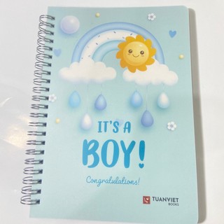 Sổ lò xo kẻ ngang 200 trang A5 TUANVIET BOOKS Bìa Nhựa Chủ đè Boy & Girl