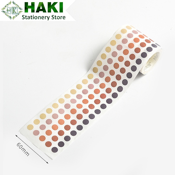 Sticker hình tròn HAKI, cuộn sticker cute trang trí sổ vở dễ thương giá ...