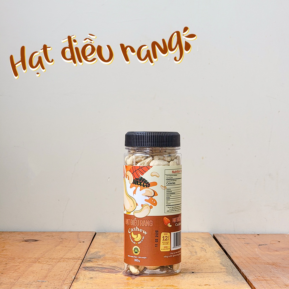 Hạt Điều Rang Nguyên Vị Loại 1 Pams hũ 300g - Nhân Dày Cơm Sạch Vỏ