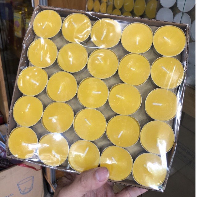 combo 10 nến -  đèn cầy trang trí viên tròn mini cháy hơn 4 giờ