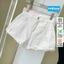Short jean nữ trắng vải kaki lai tua rách dễ thương cá tính, dễ phối đồ William - AT228