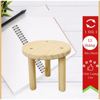 Kệ gỗ mini trang trí lọ hoa, Kệ Gỗ Thông 3 Chân bình nước chậu cây cảnh