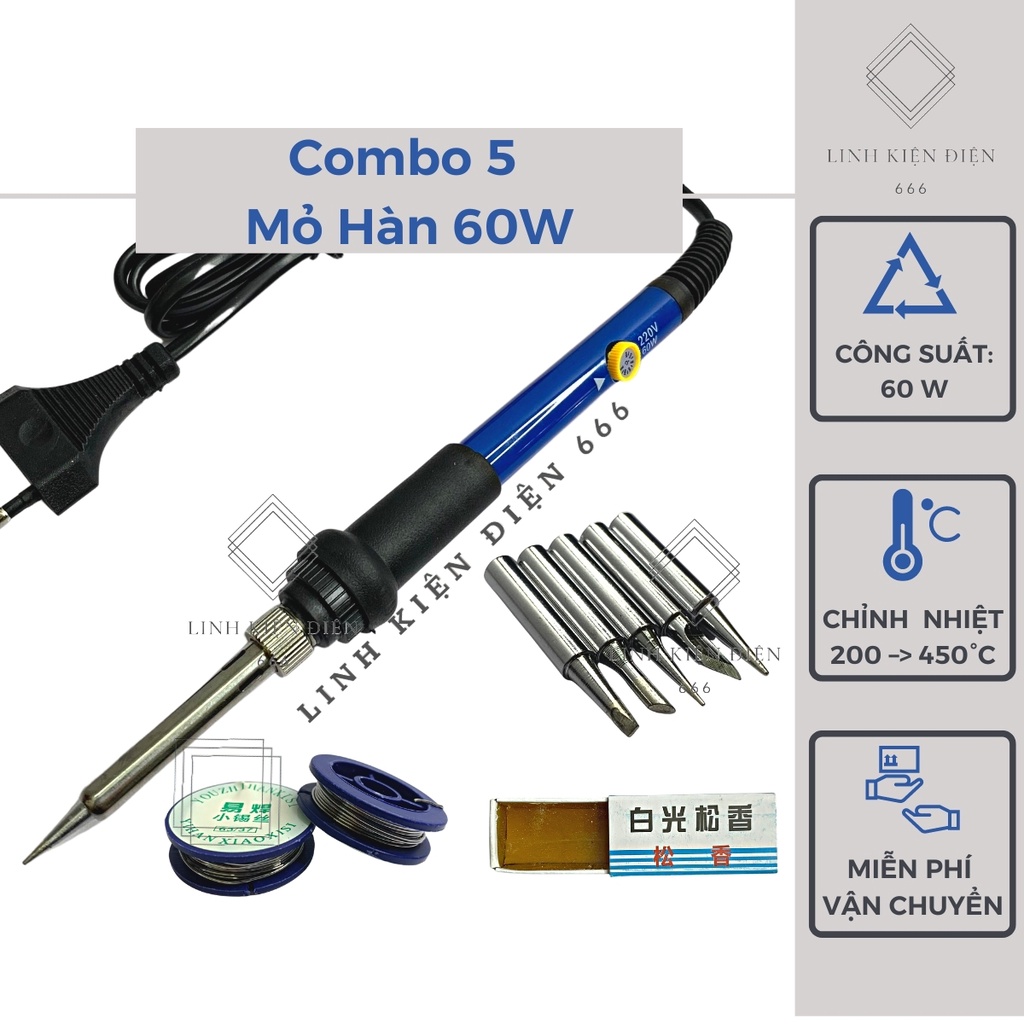 Mỏ Hàn Thiếc 60w Mỏ Hàn Điện Mini Điện Tử Chỉnh Nhiệt | Shopee Việt Nam