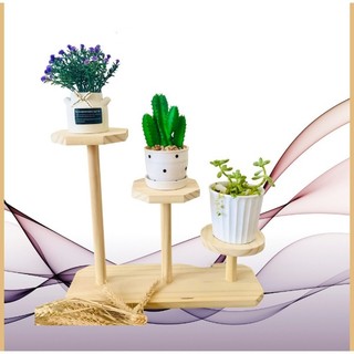 Kệ gỗ 3 tầng decor cây cảnh, chậu hoa