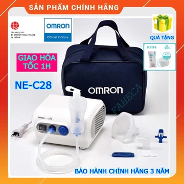 (HỎATỐC-1H) Máy xông khí dung OMRON NE-C28 - Xông mũi họng cho bé và người lớn cao cấp,bền bỉ - Nhật Bản Chính hãng