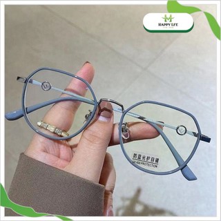 Mắt kính gọng tròn, kính chống tia uv chât liệu kim loại phong cách retro - Happy Life 4U