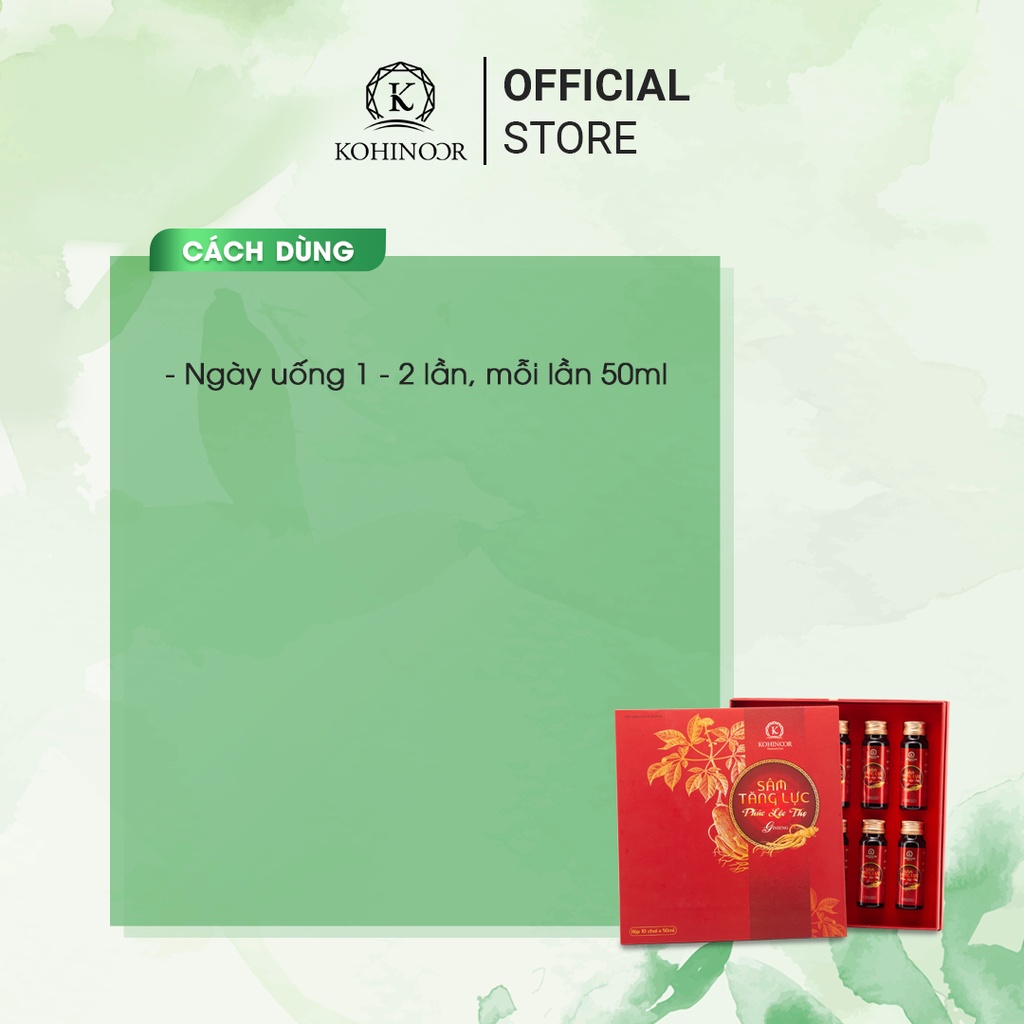 Ảnh Sâm tăng lực tăng cường sức khỏe PHÚC LỘC THỌ Kohinoor 500ml 2