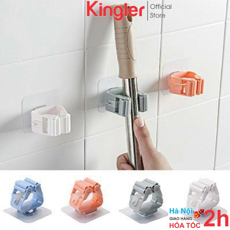 Giá Kẹp Dán Tường Treo Chổi Cây Lau Nhà - Hình ảnh thực tế