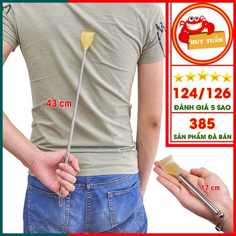 Cây gãy lưng inox kéo rút gọn dài gãi lưng tiện dụng