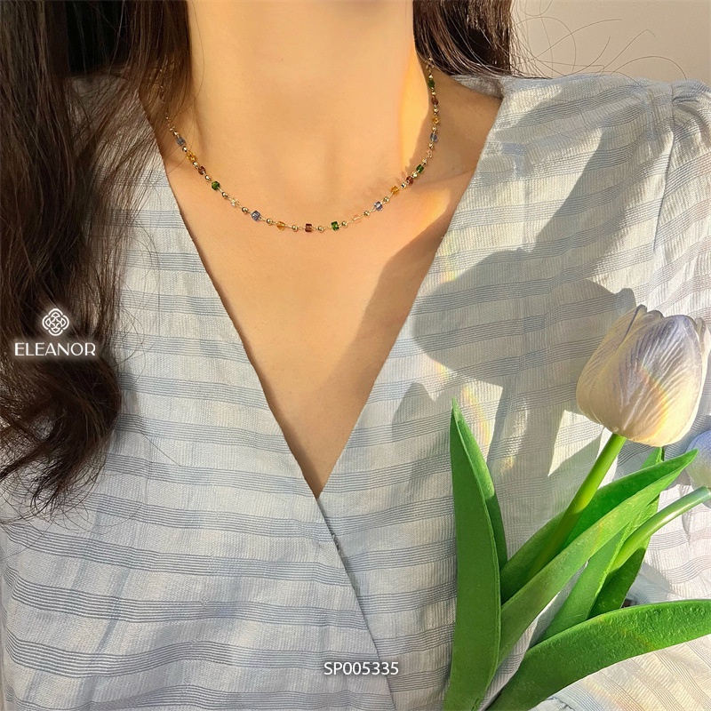 Dây chuyền nữ Eleanor Accessories dạng chuỗi hạt nhiều màu vòng cổ basic phụ kiện trang sức 5335