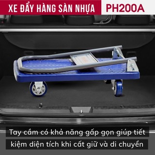 Xe đẩy hàng sàn nhựa FUJIHOME PH200A, tải trọng 150kg, hàng chính hãng - Bảo hành 12 tháng
