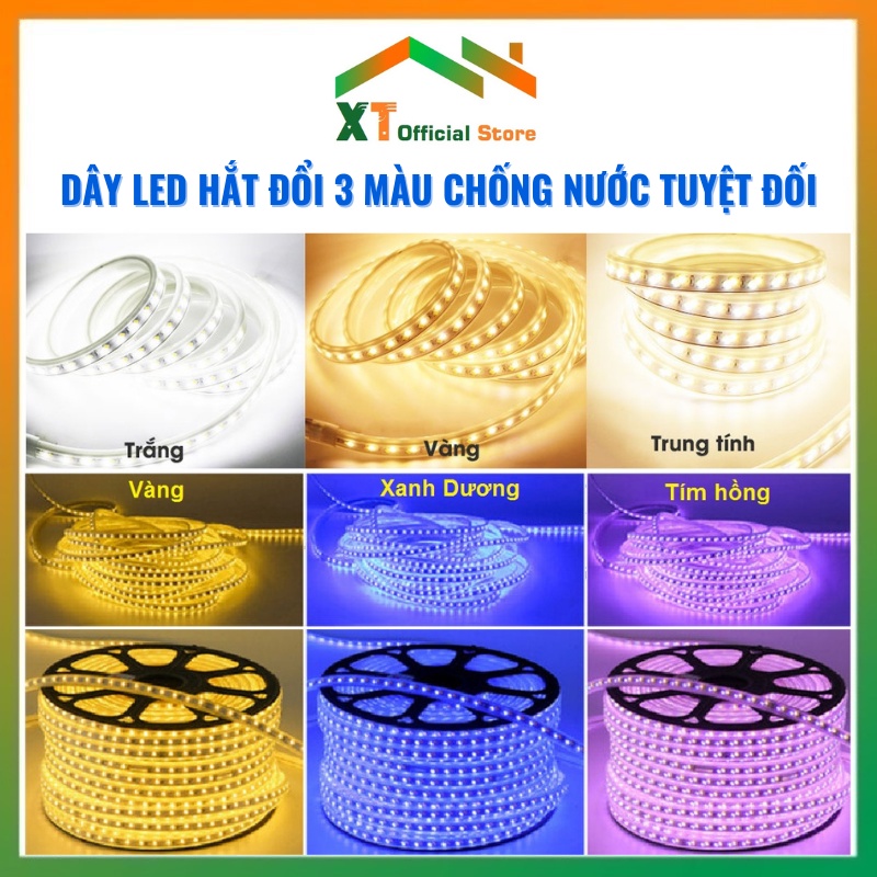Đèn Led Dây Đổi 3 Màu,Led 5730 2 Hàng Đổi Màu Hắt Trần Thạch Cao, Cục ...