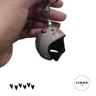 Móc Khóa Mũ Bảo Hiểm Dễ Thương LINDO, quà tặng đáng yêu, Móc Khóa Treo Balo, Cặp